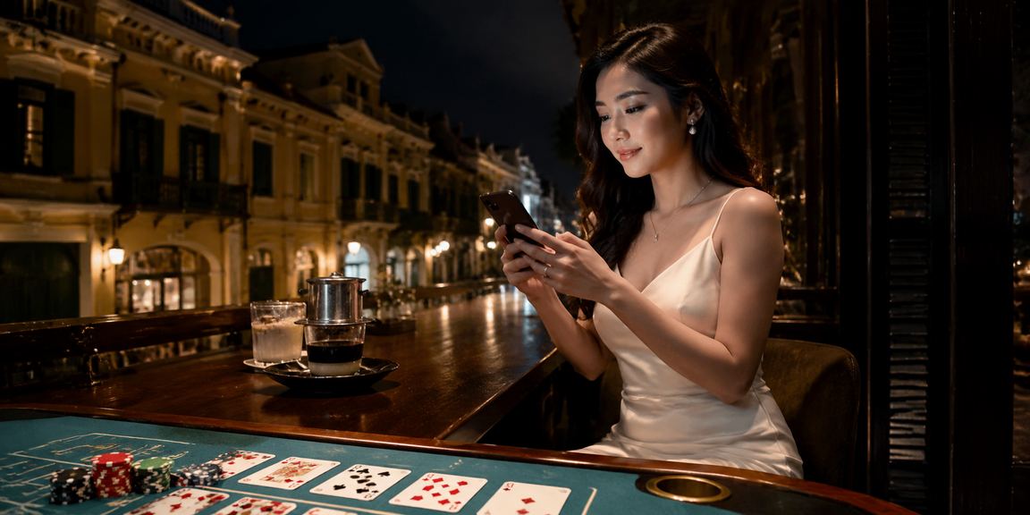 Người chơi tại Hà Nội thưởng thức cà phê trong khi tham gia baccarat trực tuyến